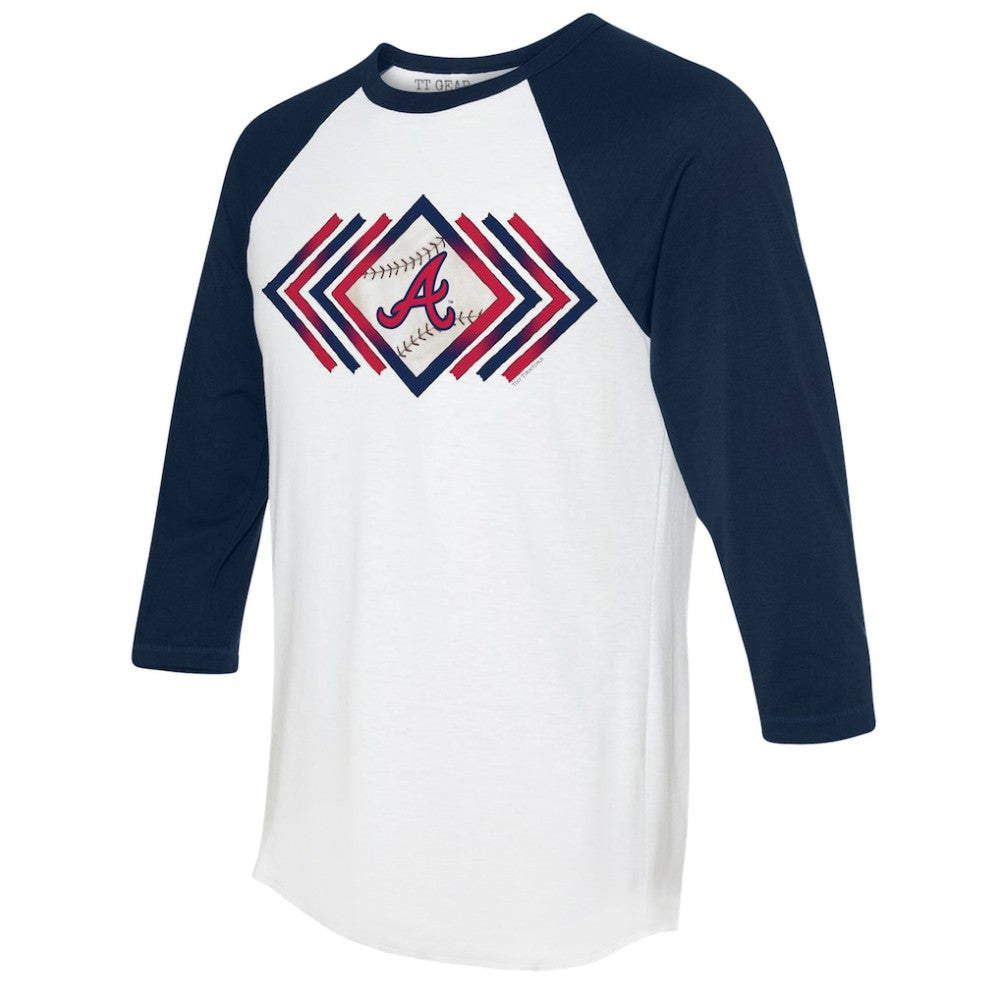 Atlanta Braves Tiny Turnip Women's Prism Arrows 3/4-Sleeve Raglan T-Shirt - MLB T-shirts