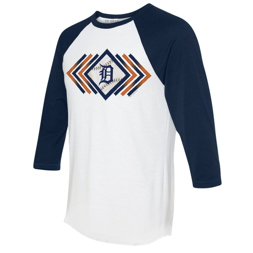 Detroit Tigers Tiny Turnip Women's Prism Arrows 3/4-Sleeve Raglan T-Shirt - MLB T-shirts
