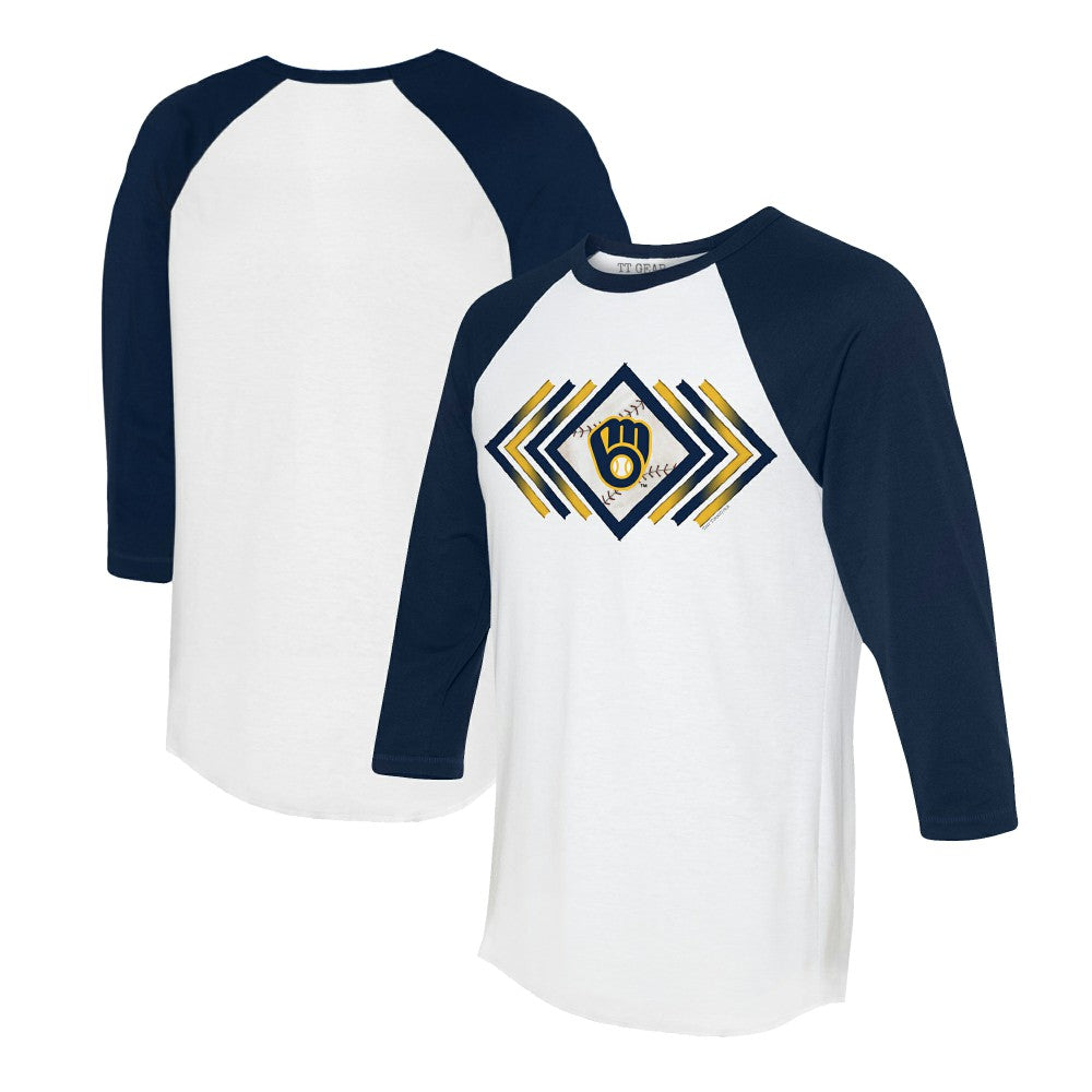Milwaukee Brewers Tiny Turnip Women's Prism Arrows 3/4-Sleeve Raglan T-Shirt - MLB T-shirts