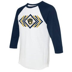 Milwaukee Brewers Tiny Turnip Women's Prism Arrows 3/4-Sleeve Raglan T-Shirt - MLB T-shirts