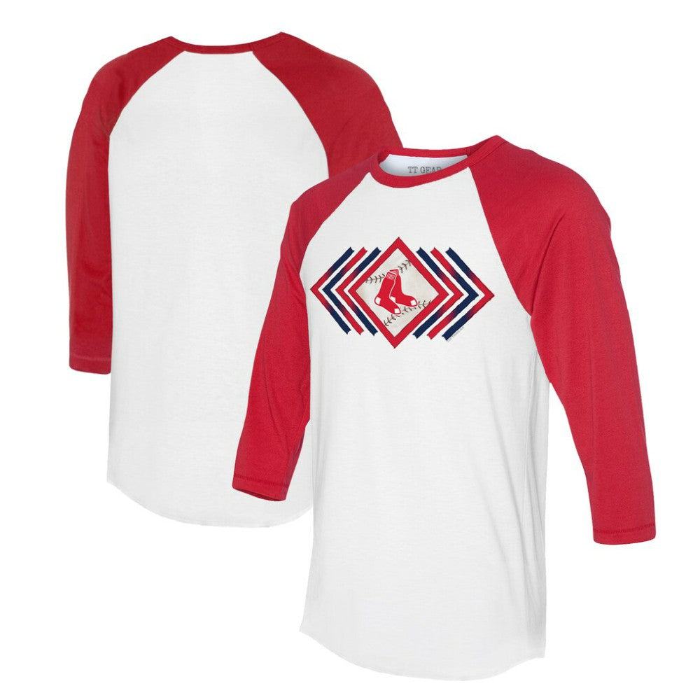 Boston Red Sox Tiny Turnip Women's Prism Arrows 3/4-Sleeve Raglan T-Shirt - MLB T-shirts