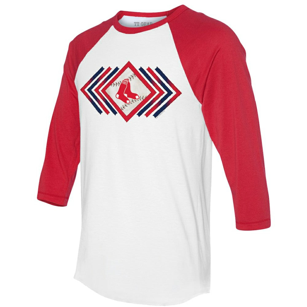 Boston Red Sox Tiny Turnip Women's Prism Arrows 3/4-Sleeve Raglan T-Shirt - MLB T-shirts