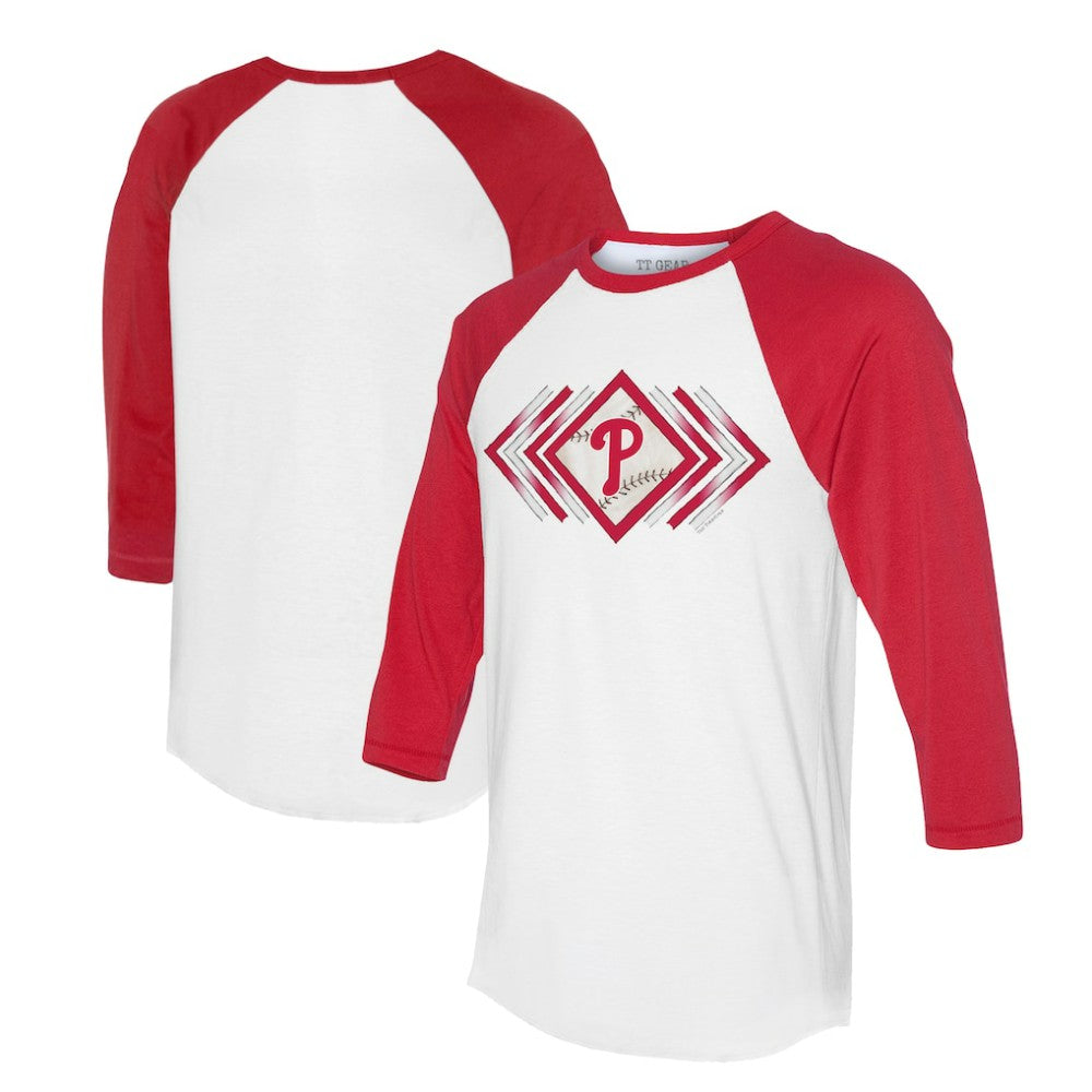 Philadelphia Phillies Tiny Turnip Women's Prism Arrows 3/4-Sleeve Raglan T-Shirt - MLB T-shirts