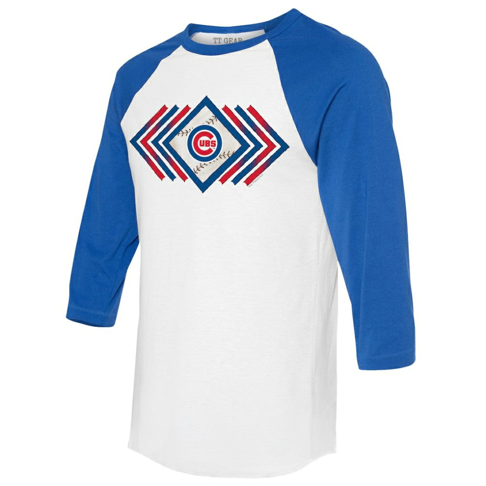 Chicago Cubs Tiny Turnip Women's Prism Arrows 3/4-Sleeve Raglan T-Shirt - MLB T-shirts