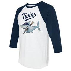 Minnesota Twins Tiny Turnip Women's Shark 3/4-Sleeve Raglan T-Shirt - MLB T-shirts