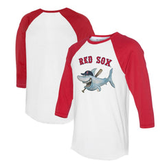 Boston Red Sox Tiny Turnip Women's Shark 3/4-Sleeve Raglan T-Shirt - MLB T-shirts