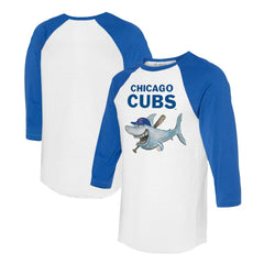 Chicago Cubs Tiny Turnip Women's Shark 3/4-Sleeve Raglan T-Shirt - MLB T-shirts