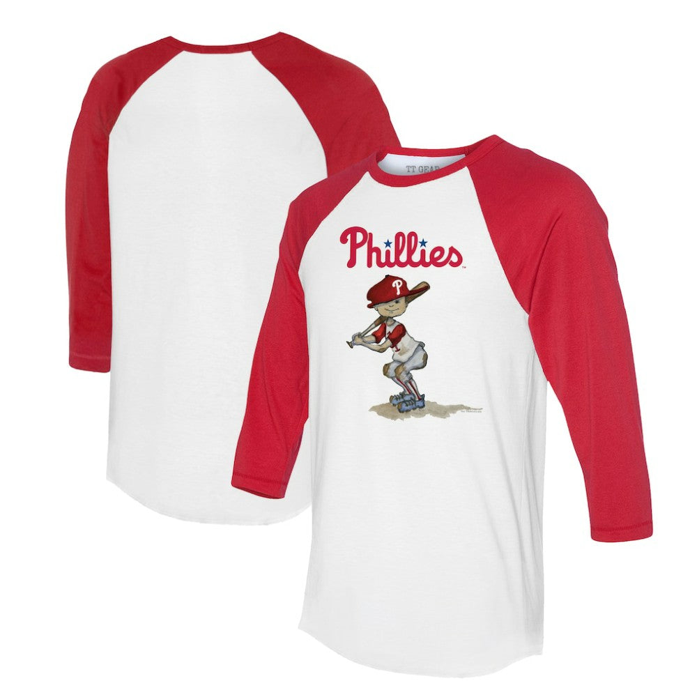 Philadelphia Phillies Tiny Turnip Women's Slugger 3/4-Sleeve Raglan T-Shirt - MLB T-shirts
