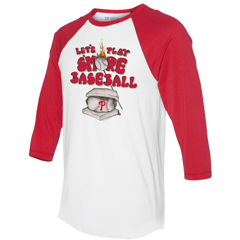 Philadelphia Phillies Tiny Turnip Women's Smores 3/4-Sleeve Raglan T-Shirt - MLB T-shirts