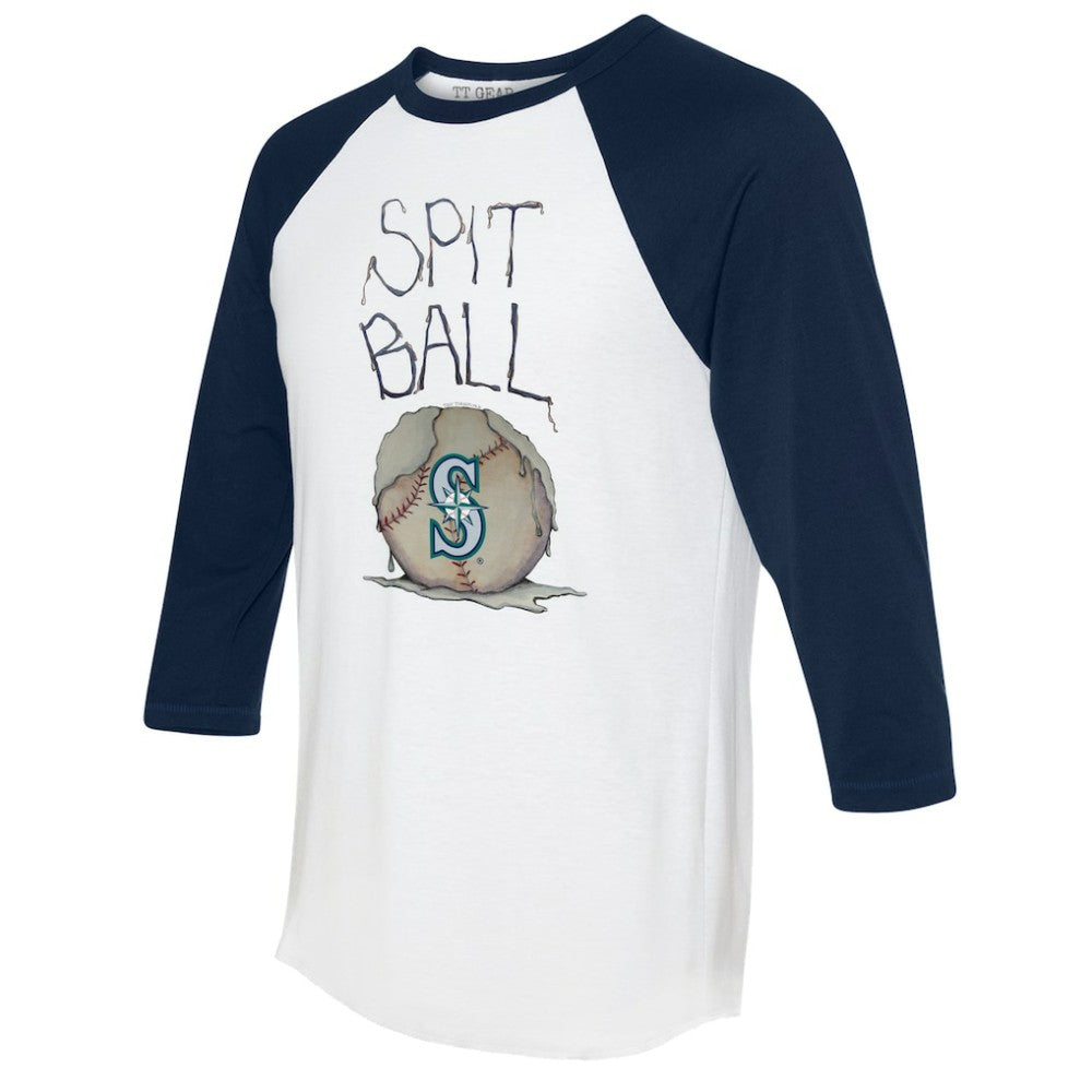 Seattle Mariners Tiny Turnip Women's Spit Ball 3/4-Sleeve Raglan T-Shirt - MLB T-shirts