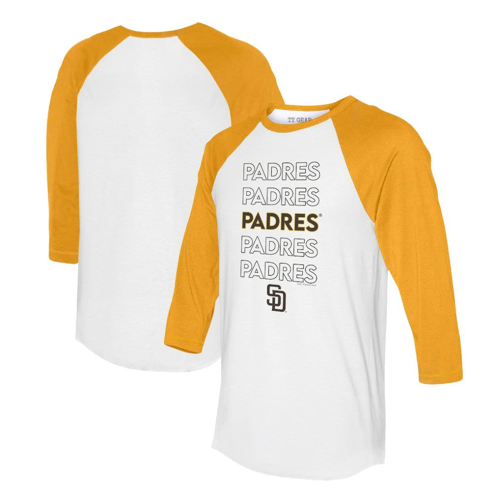 San Diego Padres Tiny Turnip Women's Stacked 3/4-Sleeve Raglan T-Shirt - MLB T-shirts