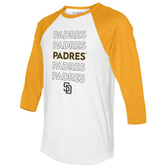 San Diego Padres Tiny Turnip Women's Stacked 3/4-Sleeve Raglan T-Shirt - MLB T-shirts