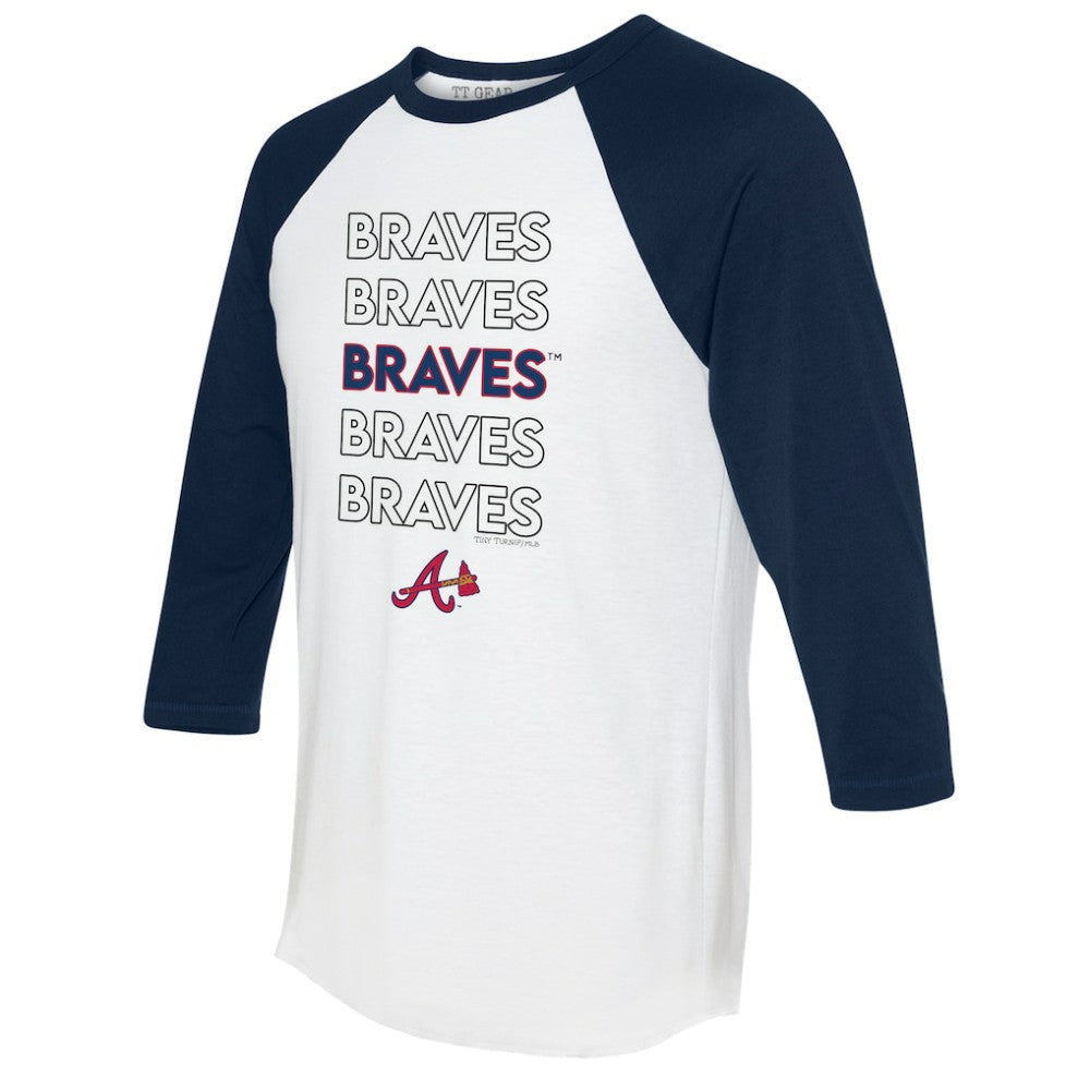 Atlanta Braves Tiny Turnip Women's Stacked 3/4-Sleeve Raglan T-Shirt - MLB T-shirts