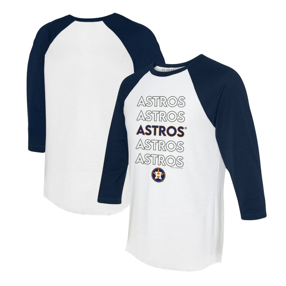 Houston Astros Tiny Turnip Women's Stacked 3/4-Sleeve Raglan T-Shirt - MLB T-shirts