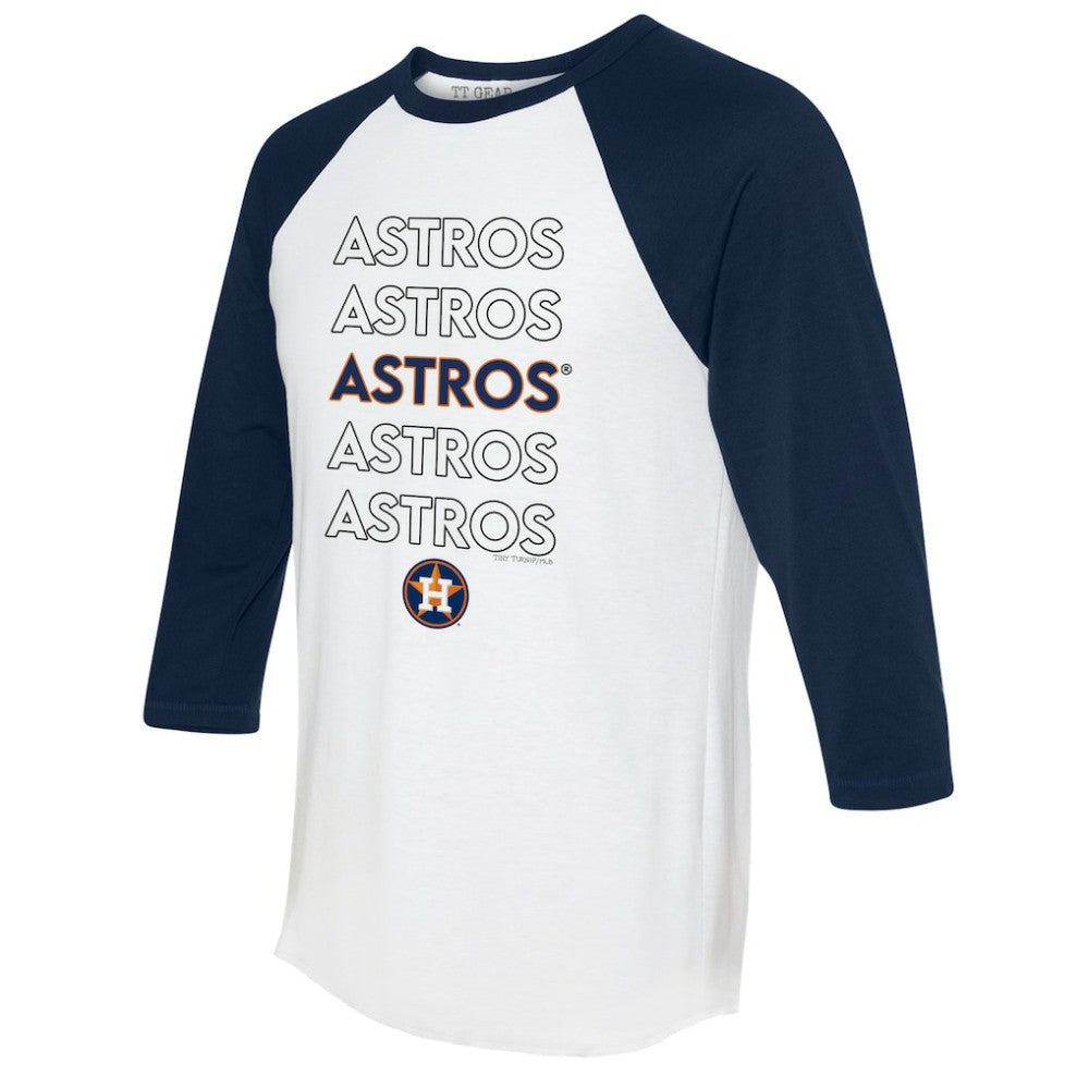 Houston Astros Tiny Turnip Women's Stacked 3/4-Sleeve Raglan T-Shirt - MLB T-shirts