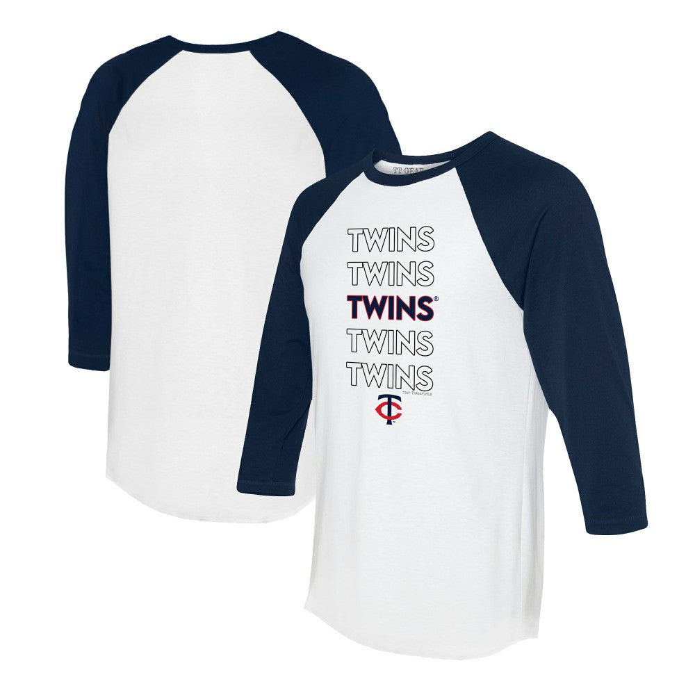 Minnesota Twins Tiny Turnip Women's Stacked 3/4-Sleeve Raglan T-Shirt - MLB T-shirts