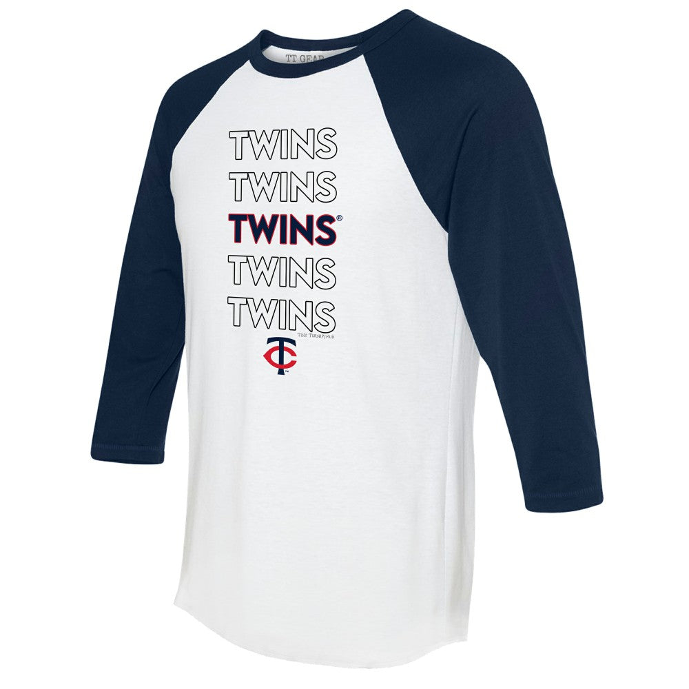 Minnesota Twins Tiny Turnip Women's Stacked 3/4-Sleeve Raglan T-Shirt - MLB T-shirts