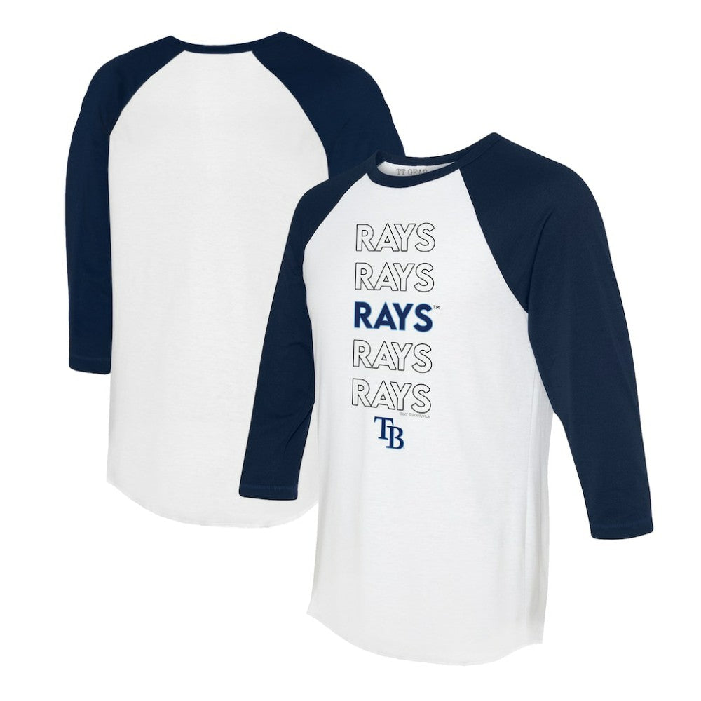 Tampa Bay Rays Tiny Turnip Women's Stacked 3/4-Sleeve Raglan T-Shirt - MLB T-shirts