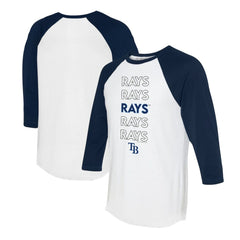 Tampa Bay Rays Tiny Turnip Women's Stacked 3/4-Sleeve Raglan T-Shirt - MLB T-shirts