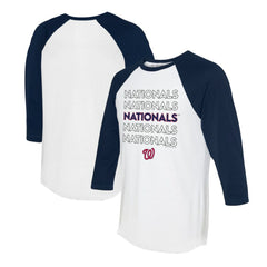Washington Nationals Tiny Turnip Unisex Stacked 3/4-Sleeve Raglan T-Shirt - MLB T-shirts
