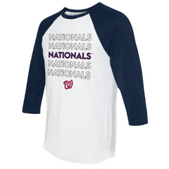 Washington Nationals Tiny Turnip Unisex Stacked 3/4-Sleeve Raglan T-Shirt - MLB T-shirts