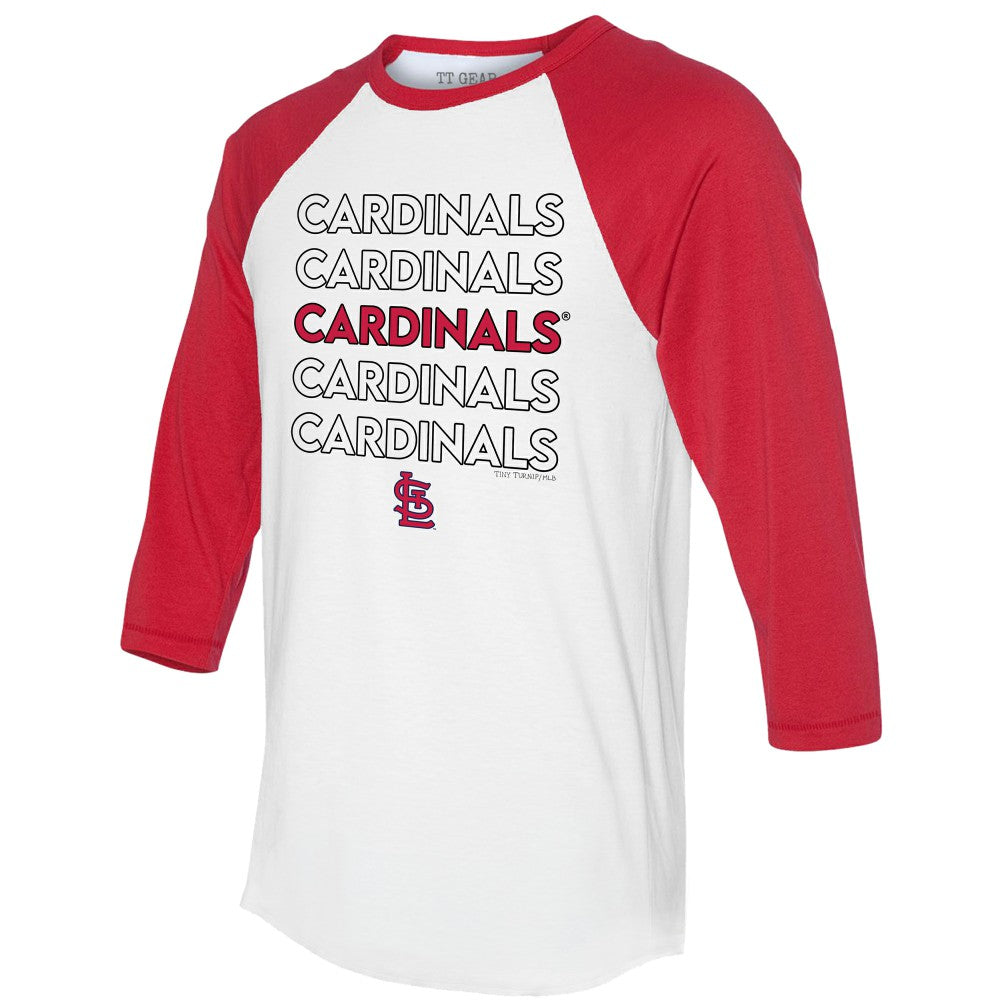 St. Louis Cardinals Tiny Turnip Unisex Stacked 3/4-Sleeve Raglan T-Shirt - MLB T-shirts