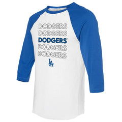 Los Angeles Dodgers Tiny Turnip Unisex Stacked 3/4-Sleeve Raglan T-Shirt - MLB T-shirts