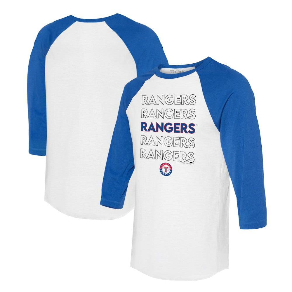 Texas Rangers Tiny Turnip Unisex Stacked 3/4-Sleeve Raglan T-Shirt - MLB T-shirts