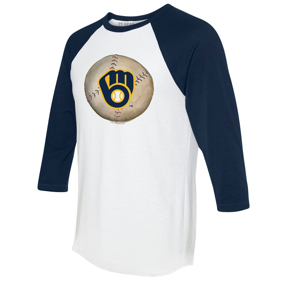 Milwaukee Brewers Tiny Turnip Unisex Stitched Baseball 3/4-Sleeve Raglan T-Shirt - MLB T-shirts