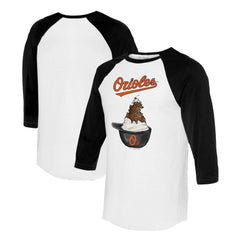 Baltimore Orioles Tiny Turnip Unisex Sundae Helmet 3/4-Sleeve Raglan T-Shirt - MLB T-shirts