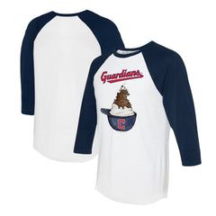 Cleveland Guardians Tiny Turnip Unisex Sundae Helmet 3/4-Sleeve Raglan T-Shirt - MLB T-shirts