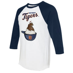 Detroit Tigers Tiny Turnip Unisex Sundae Helmet 3/4-Sleeve Raglan T-Shirt - MLB T-shirts