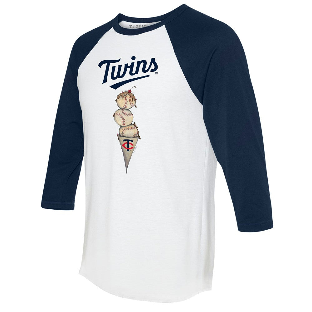 Minnesota Twins Tiny Turnip Unisex Triple Scoop 3/4-Sleeve Raglan T-Shirt - MLB T-shirts