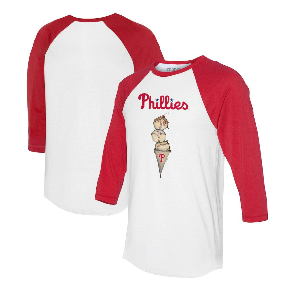 Philadelphia Phillies Tiny Turnip Unisex Triple Scoop 3/4-Sleeve Raglan T-Shirt - MLB T-shirts