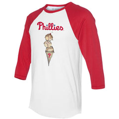 Philadelphia Phillies Tiny Turnip Unisex Triple Scoop 3/4-Sleeve Raglan T-Shirt - MLB T-shirts
