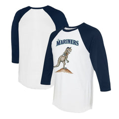 Seattle Mariners Tiny Turnip Unisex TT Rex 3/4-Sleeve Raglan T-Shirt - MLB T-shirts
