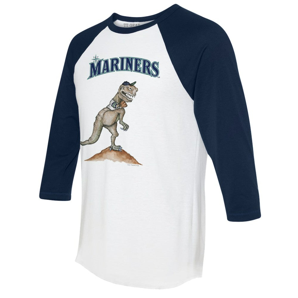 Seattle Mariners Tiny Turnip Unisex TT Rex 3/4-Sleeve Raglan T-Shirt - MLB T-shirts