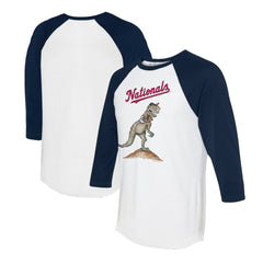 Washington Nationals Tiny Turnip Unisex TT Rex 3/4-Sleeve Raglan T-Shirt - MLB T-shirts