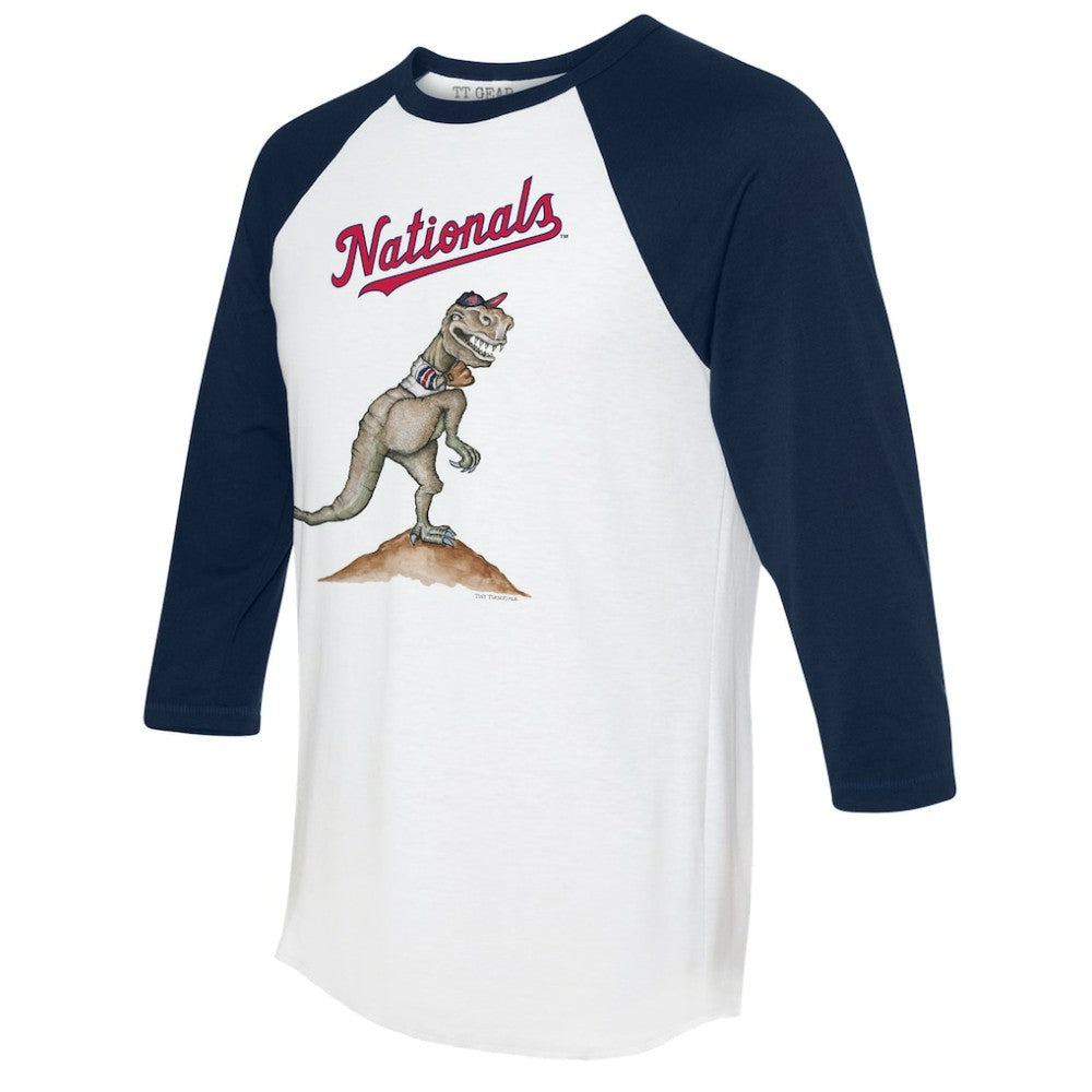 Washington Nationals Tiny Turnip Unisex TT Rex 3/4-Sleeve Raglan T-Shirt - MLB T-shirts