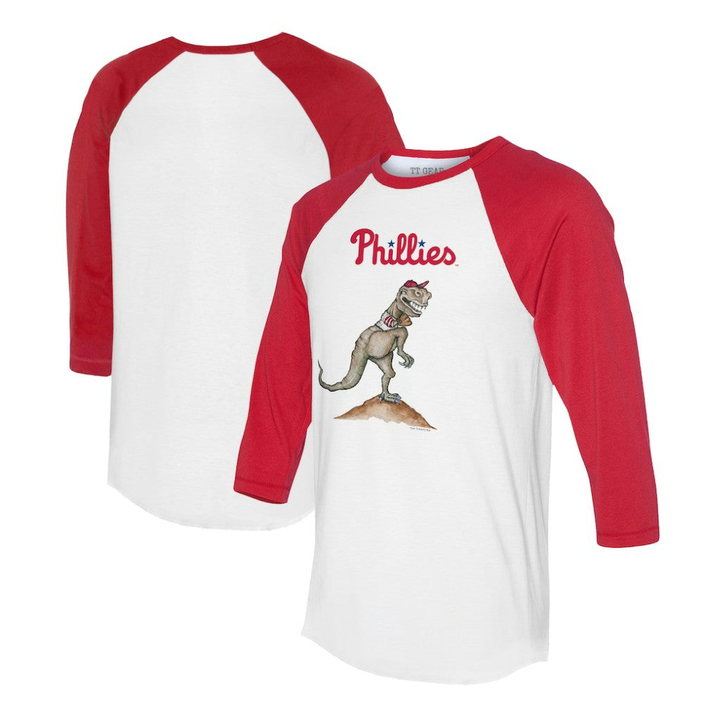 Philadelphia Phillies Tiny Turnip Unisex TT Rex 3/4-Sleeve Raglan T-Shirt - MLB T-shirts