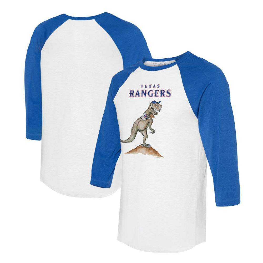 Texas Rangers Tiny Turnip Unisex TT Rex 3/4-Sleeve Raglan T-Shirt - MLB T-shirts