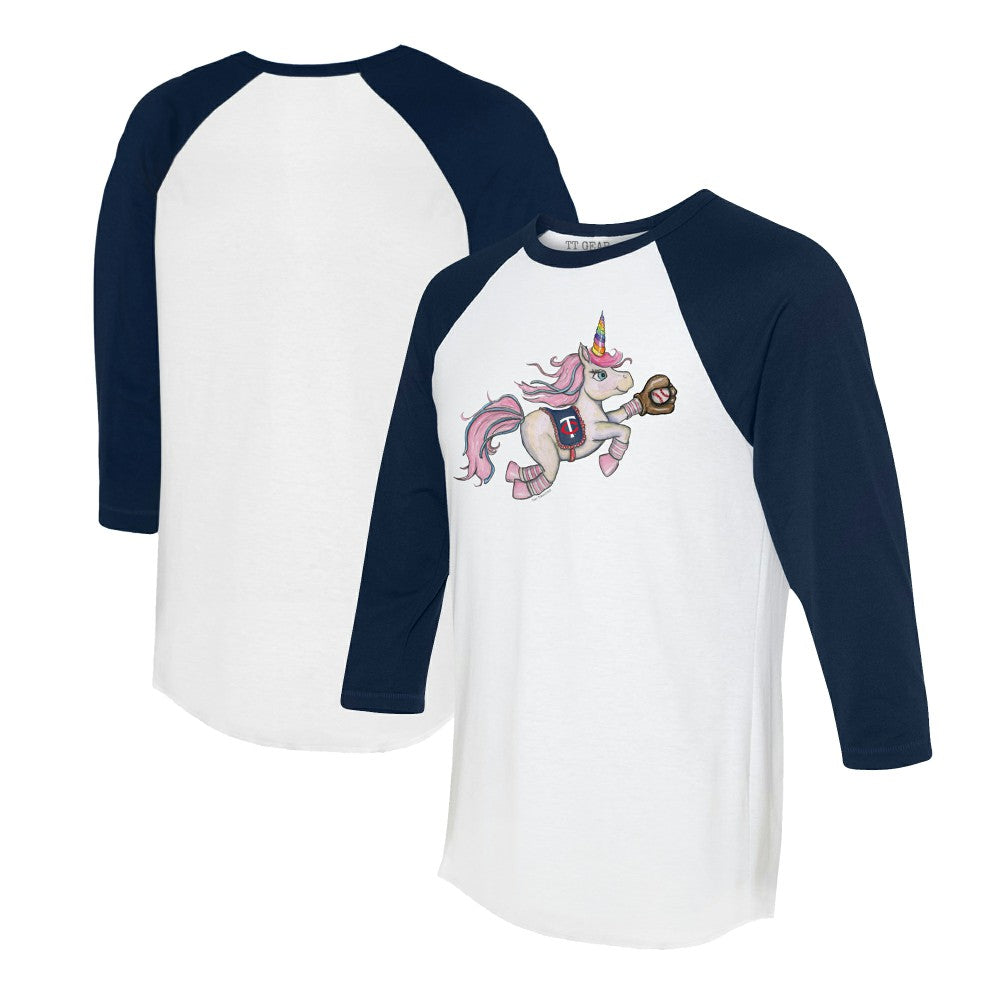 Minnesota Twins Tiny Turnip Unisex Unicorn 3/4-Sleeve Raglan T-Shirt - MLB T-shirts