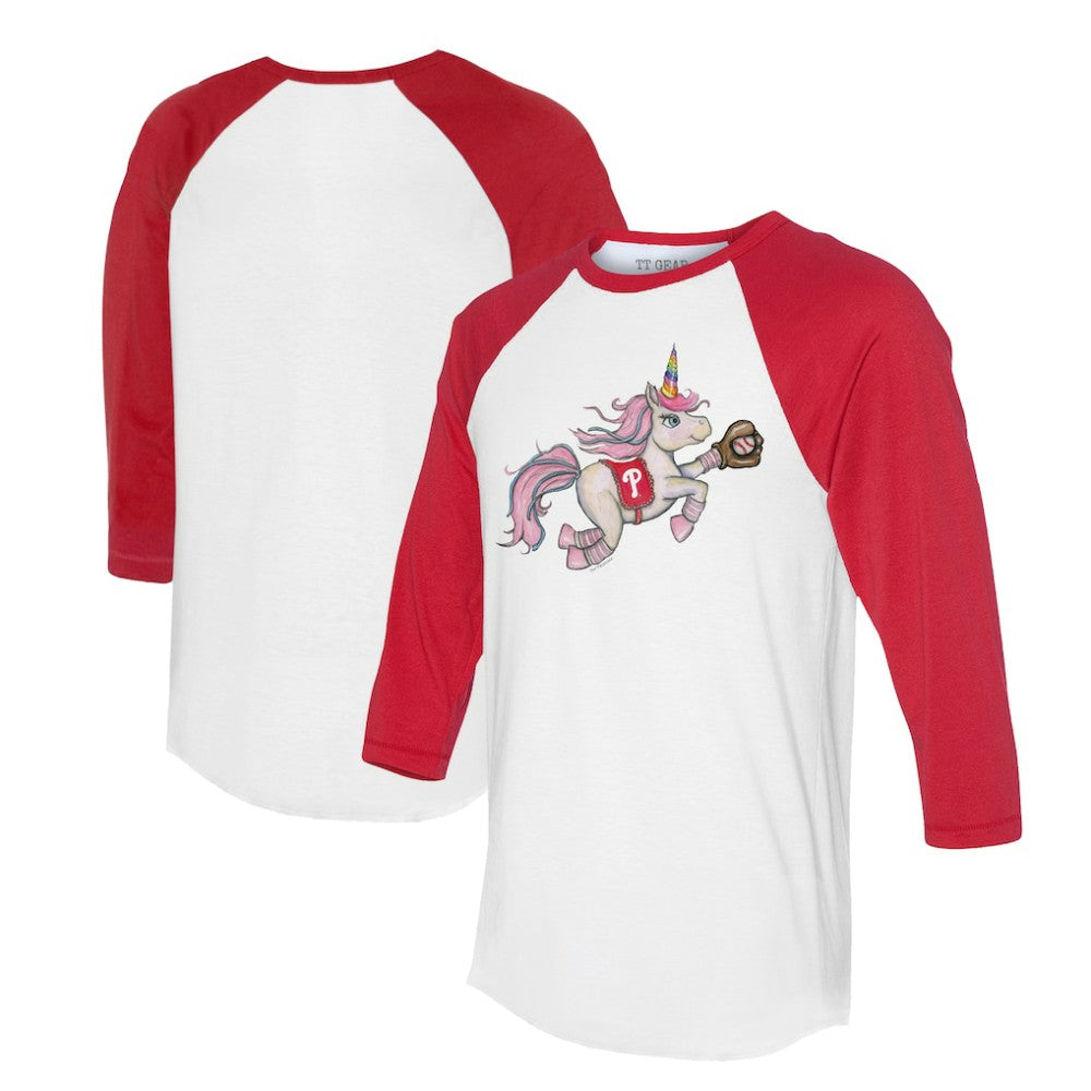 Philadelphia Phillies Tiny Turnip Unisex Unicorn 3/4-Sleeve Raglan T-Shirt - MLB T-shirts