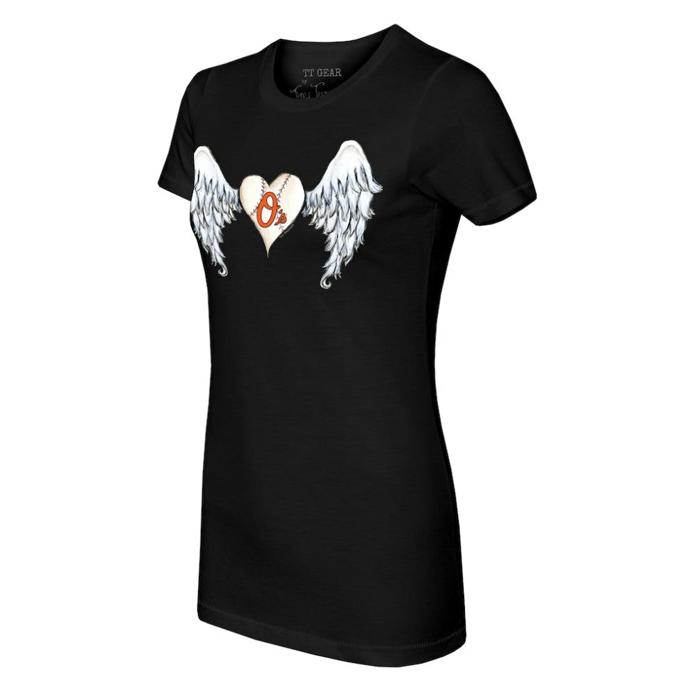 Baltimore Orioles Tiny Turnip Women's Angel Wings T-Shirt - MLB T-shirts