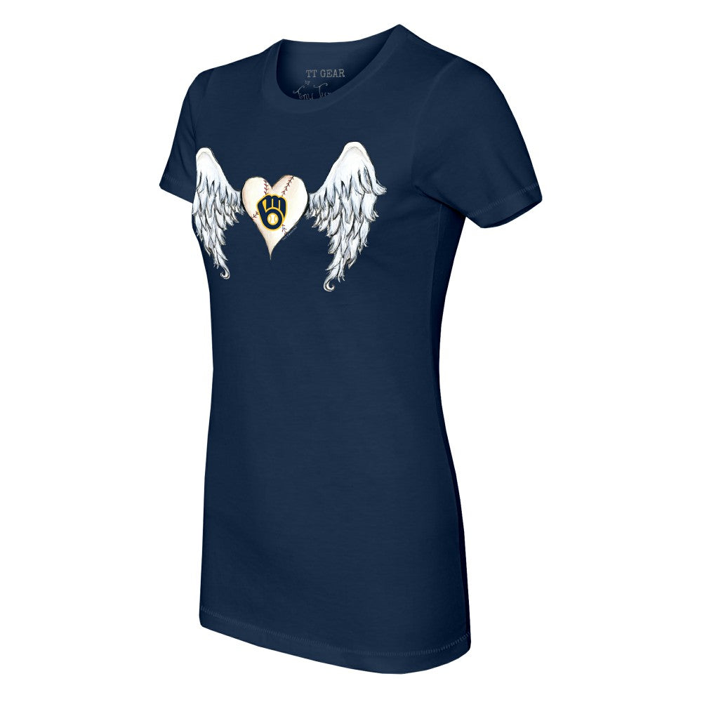 Milwaukee Brewers Tiny Turnip Women's Angel Wings T-Shirt - MLB T-shirts
