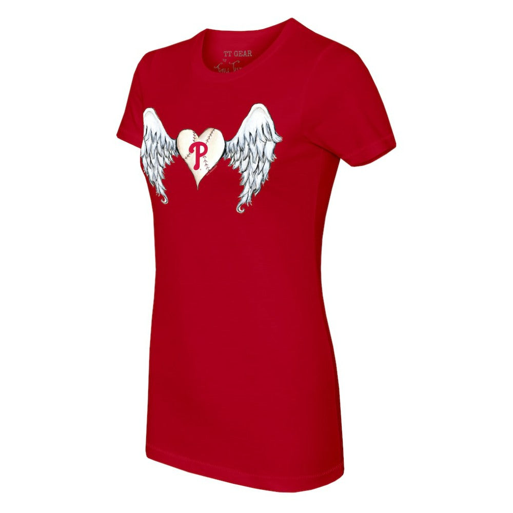 Philadelphia Phillies Tiny Turnip Women's Angel Wings T-Shirt - MLB T-shirts