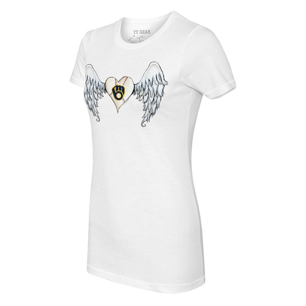 Milwaukee Brewers Tiny Turnip Women's Angel Wings T-Shirt - MLB T-shirts