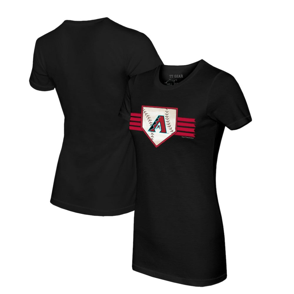 Arizona Diamondbacks Tiny Turnip Women's Base Stripe T-Shirt - MLB T-shirts