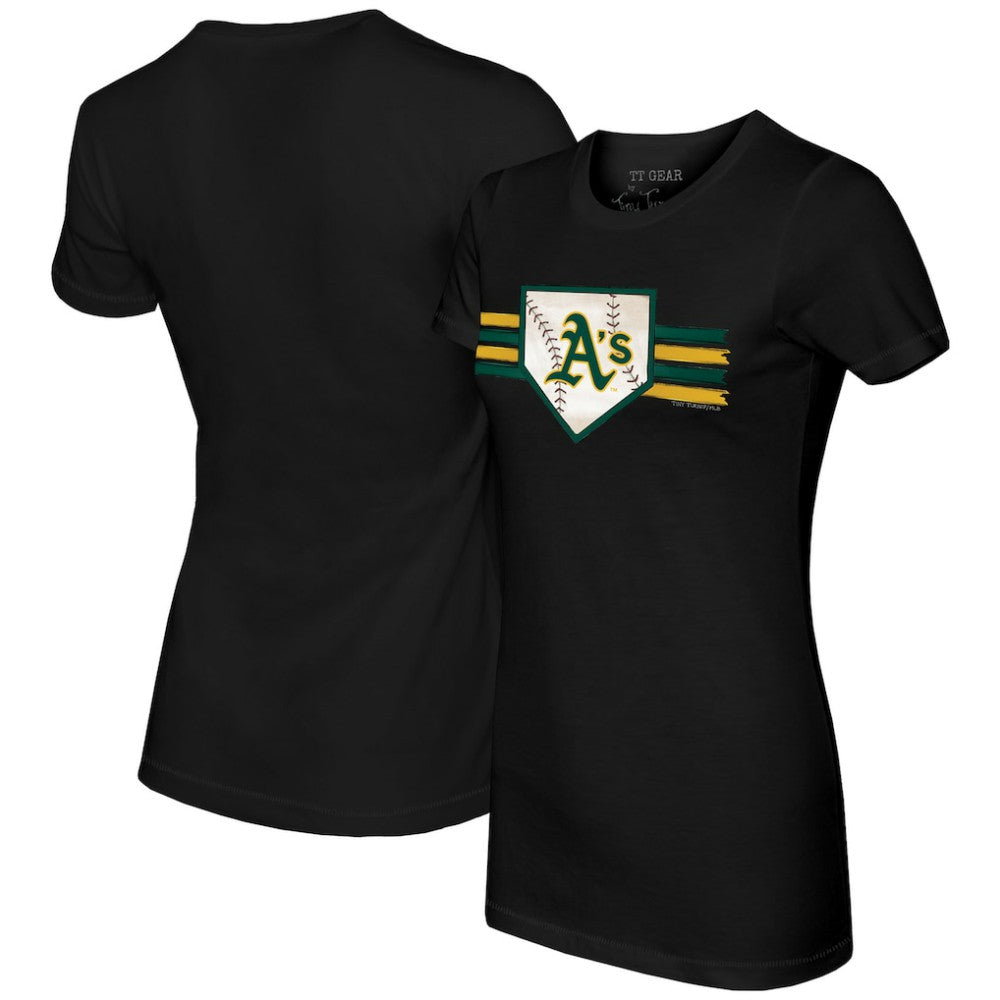 Athletics Tiny Turnip Women's Base Stripe T-Shirt - MLB T-shirts