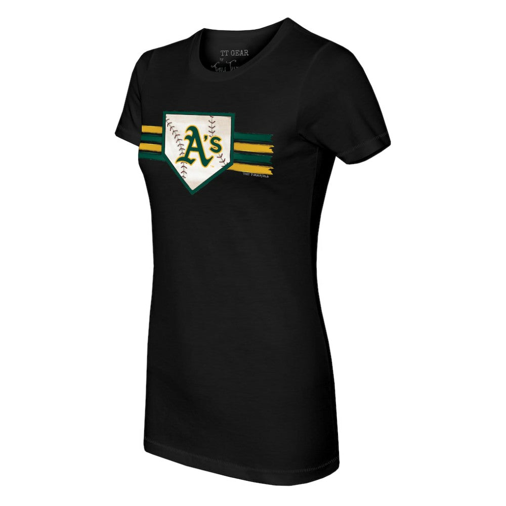 Athletics Tiny Turnip Women's Base Stripe T-Shirt - MLB T-shirts